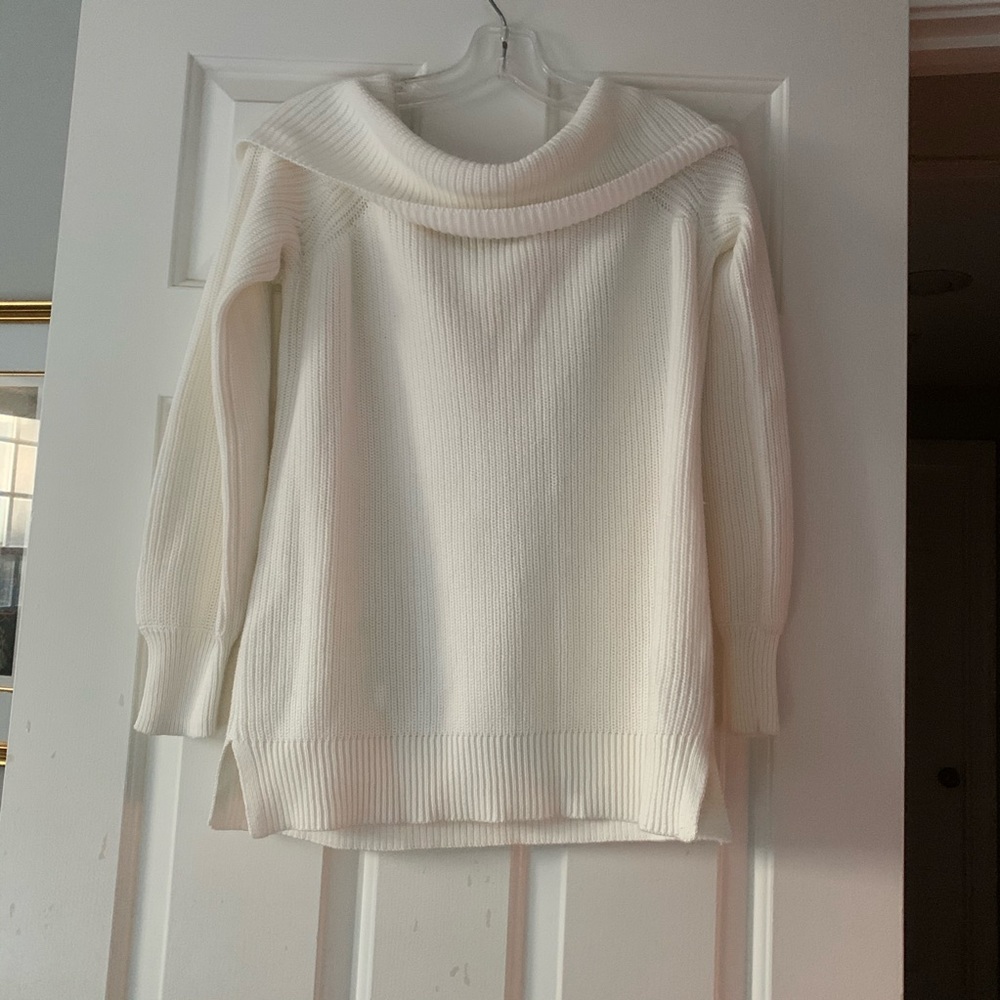Cream off the shoulder sweater